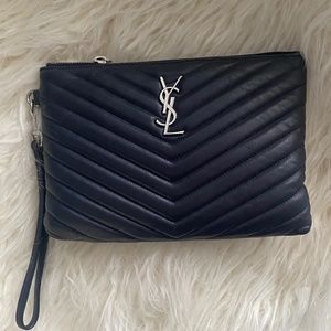 Yves Saint Laurent Black Quilted Clutch